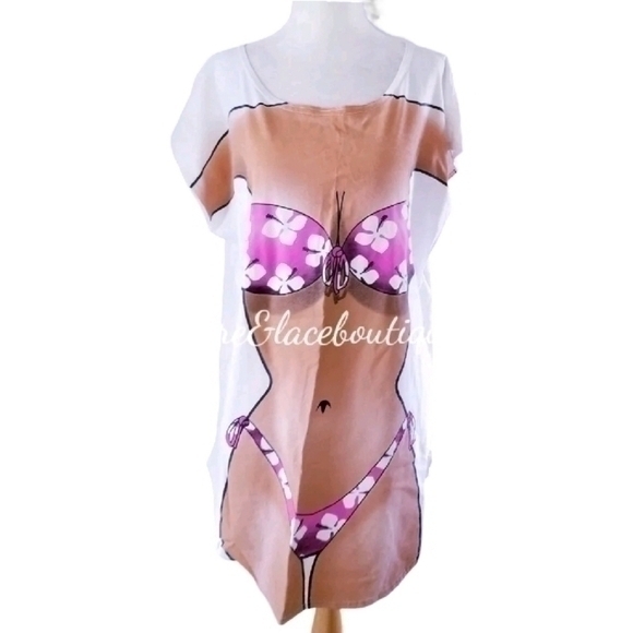 VINTAGE 60S 70S BIKINI BODY SWIM COVER UP SZ L XL - Picture 1 of 4